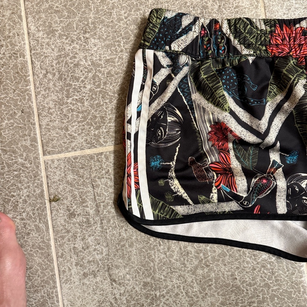 Adidas Farm Xilo Floresta print shorts Jungle animal 3 stripes Sz L - Picture 4 of 5